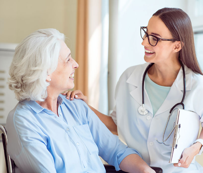 Meningioma Center doctor talking to patient